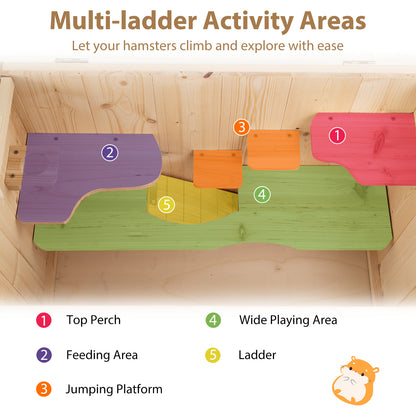 Wooden Hamster Cage with Mesh Flip Roof, Natural Pets at Gallery Canada