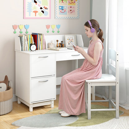 Wooden Kids Study Desk and Chair Set Student Workstation, White Kids Table & Chair Sets at Gallery Canada