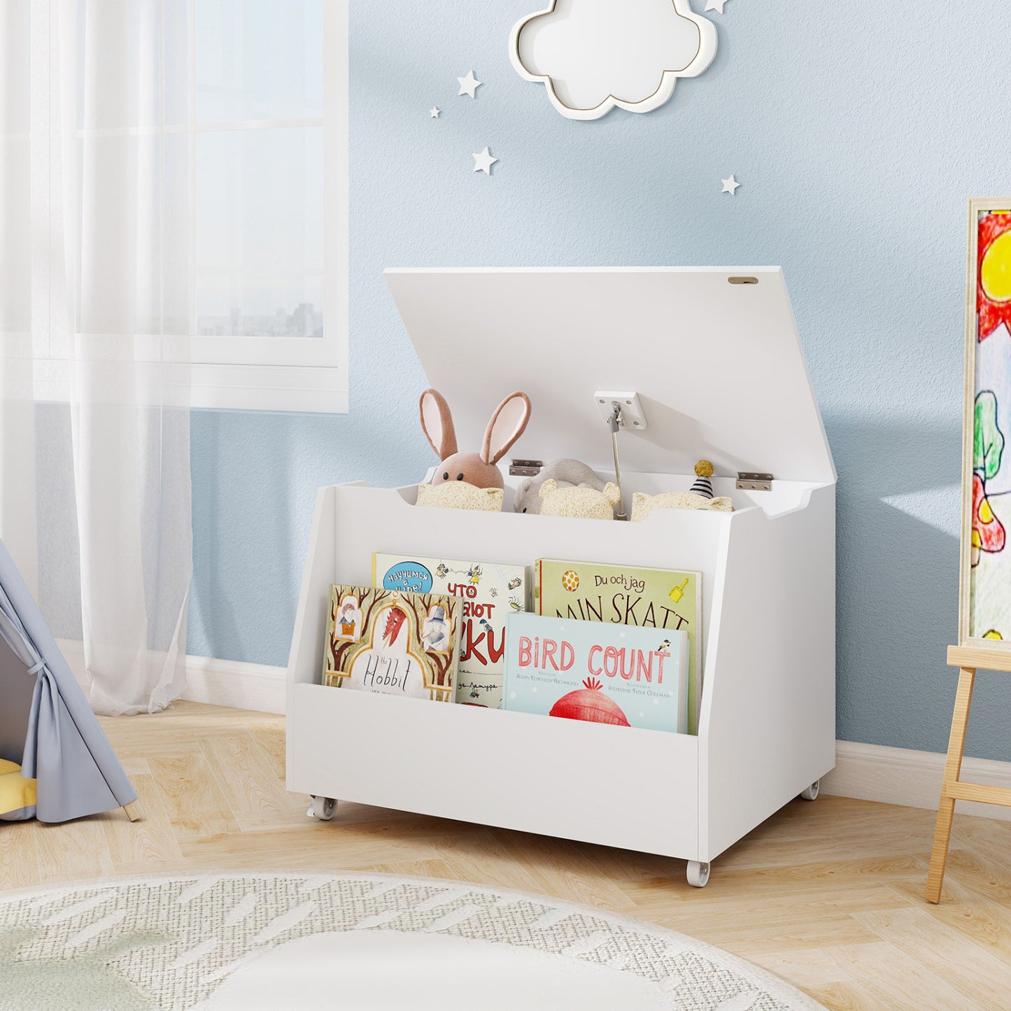 Wooden Mobile Toy Storage Organizer, White Kids Storage at Gallery Canada