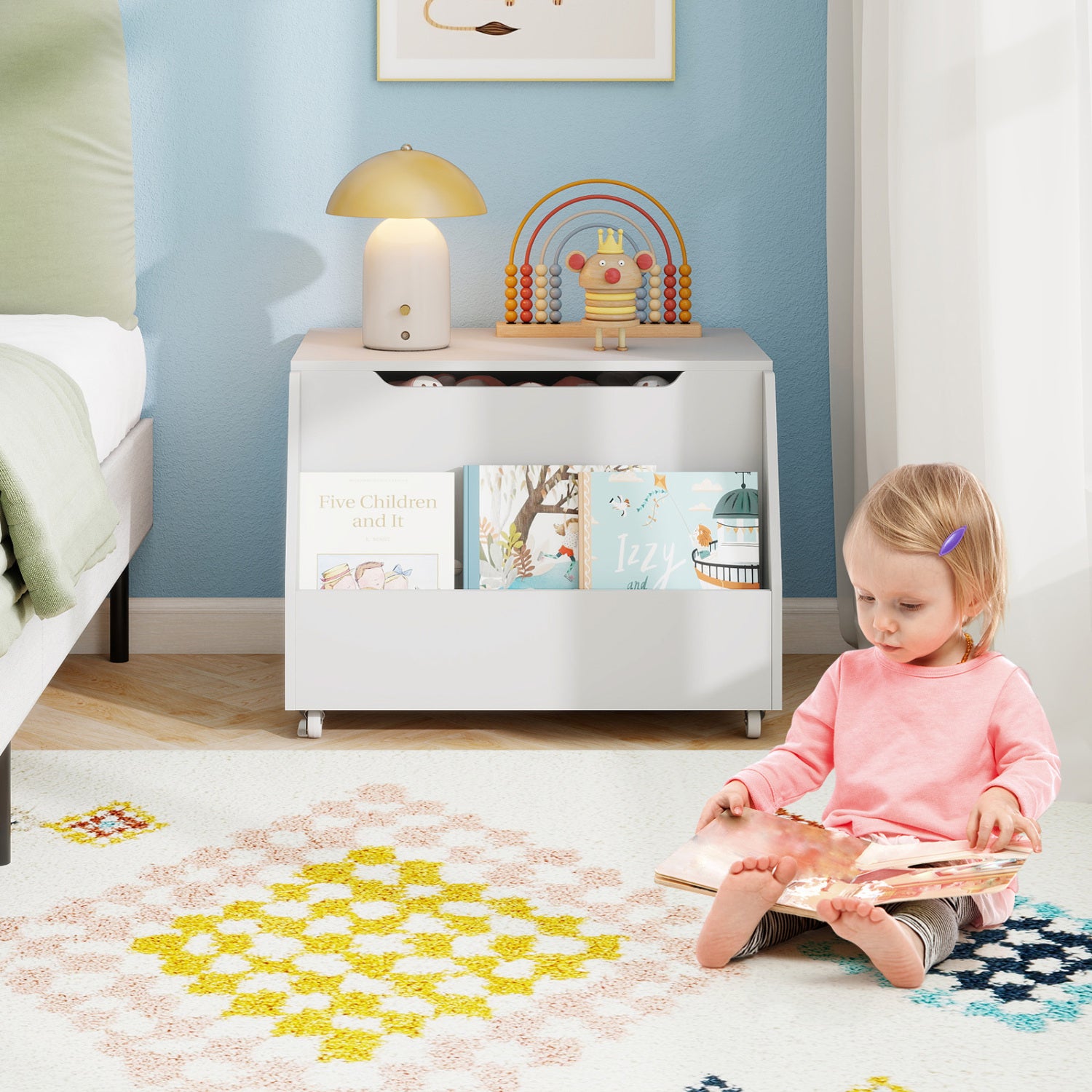 Wooden Mobile Toy Storage Organizer, White Kids Storage at Gallery Canada