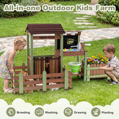 Wooden Mud Farm Playset with Planter Box Lockable Yard and Faucet for 3+ Kids Play Kitchen Sets at Gallery Canada
