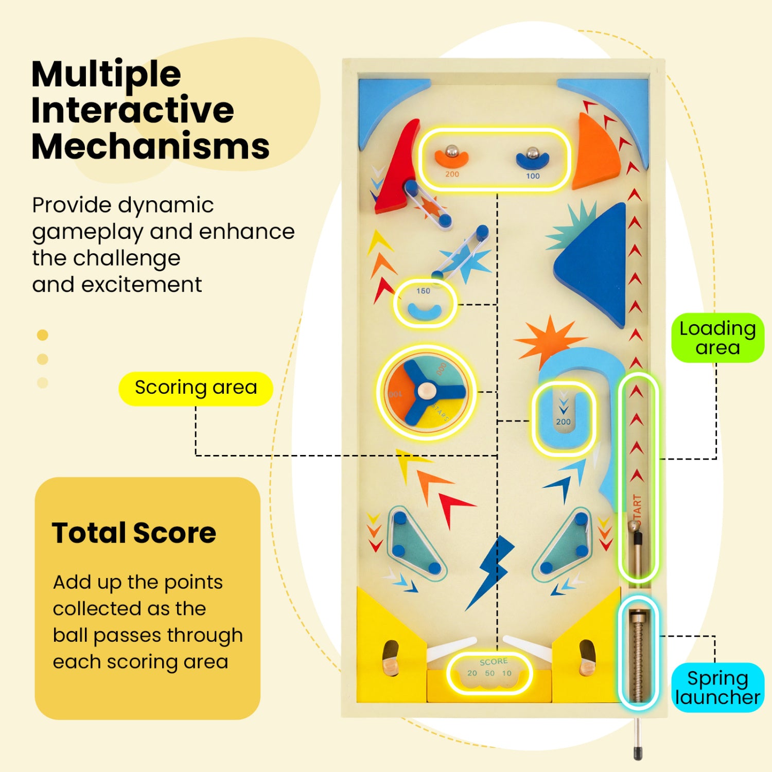 Wooden Pinball Machine, 3 Balls, For Kids And Adults Game Room at Gallery Canada