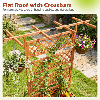 Wooden Planter Box With Lattice Trellis, Raised Garden Bed, Orange Raised Garden Beds at Gallery Canada