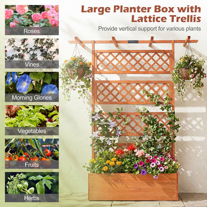 Wooden Planter Box With Lattice Trellis, Raised Garden Bed, Orange Raised Garden Beds at Gallery Canada