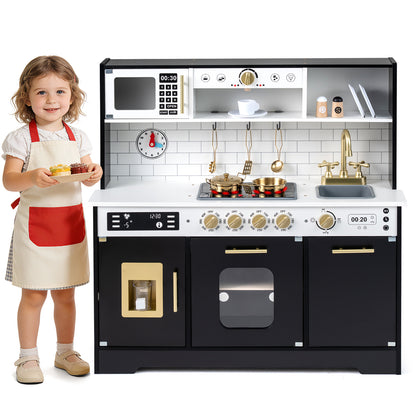 Wooden Play Kitchen With Lights, Sounds, Black Play Kitchen Sets at Gallery Canada