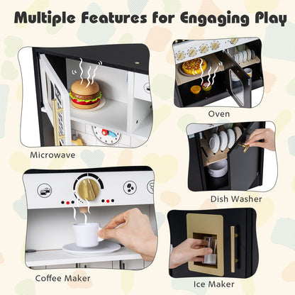 Wooden Play Kitchen With Lights, Sounds, Black Play Kitchen Sets at Gallery Canada