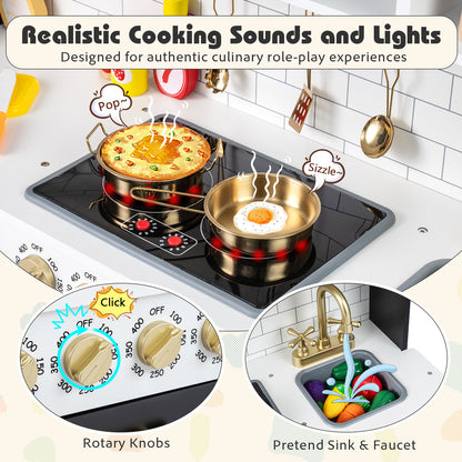 Wooden Play Kitchen With Lights, Sounds, Black Play Kitchen Sets at Gallery Canada