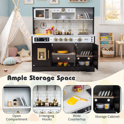 Wooden Play Kitchen With Lights, Sounds, Black Play Kitchen Sets at Gallery Canada