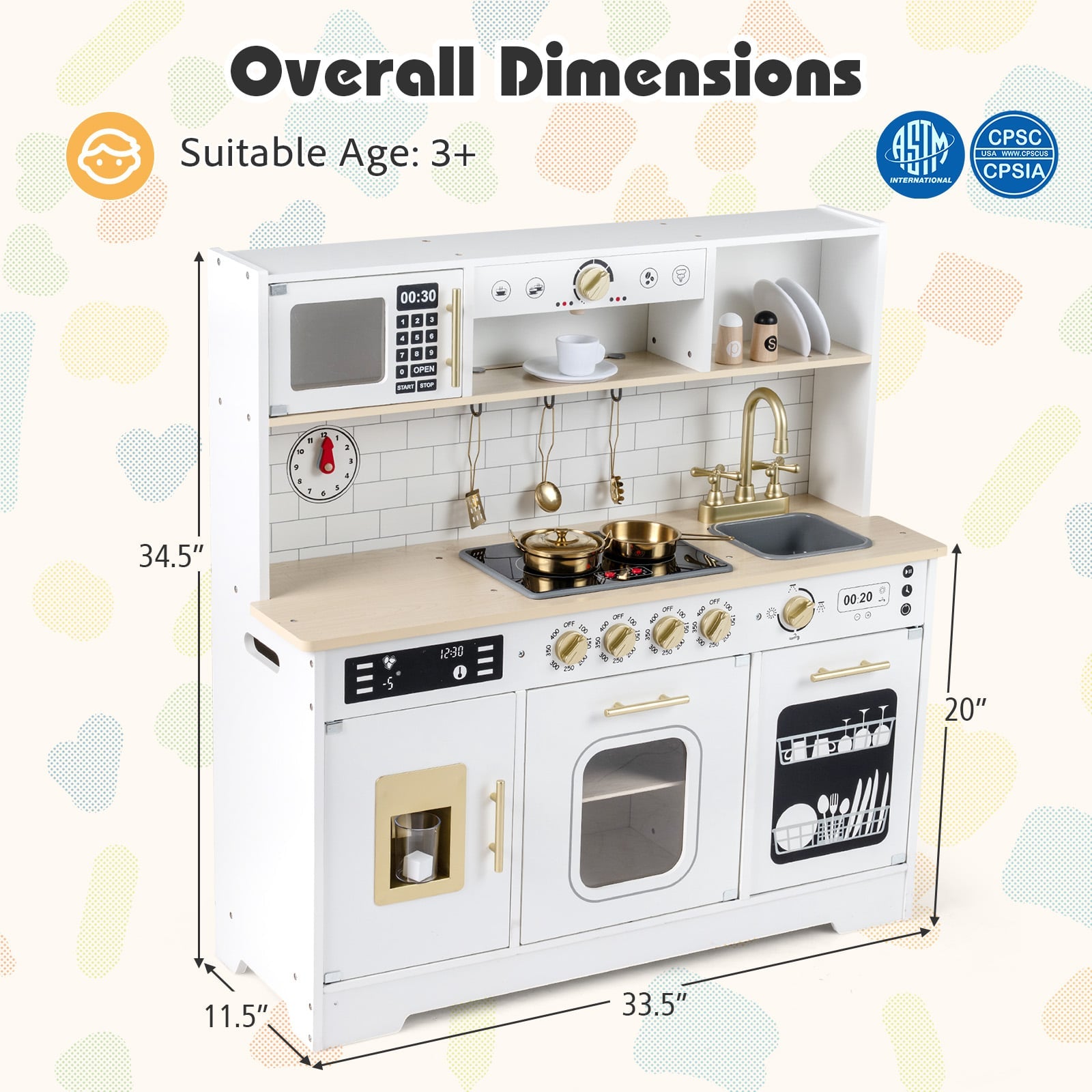 Wooden Play Kitchen With Lights, Sounds, White Play Kitchen Sets at Gallery Canada
