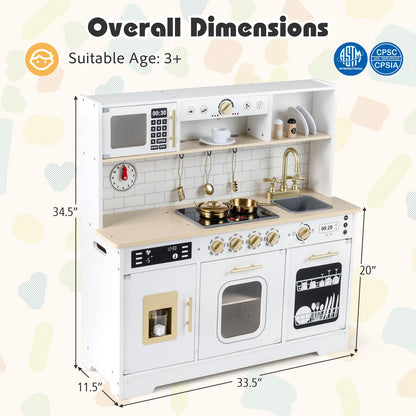 Wooden Play Kitchen With Lights, Sounds, White Play Kitchen Sets at Gallery Canada