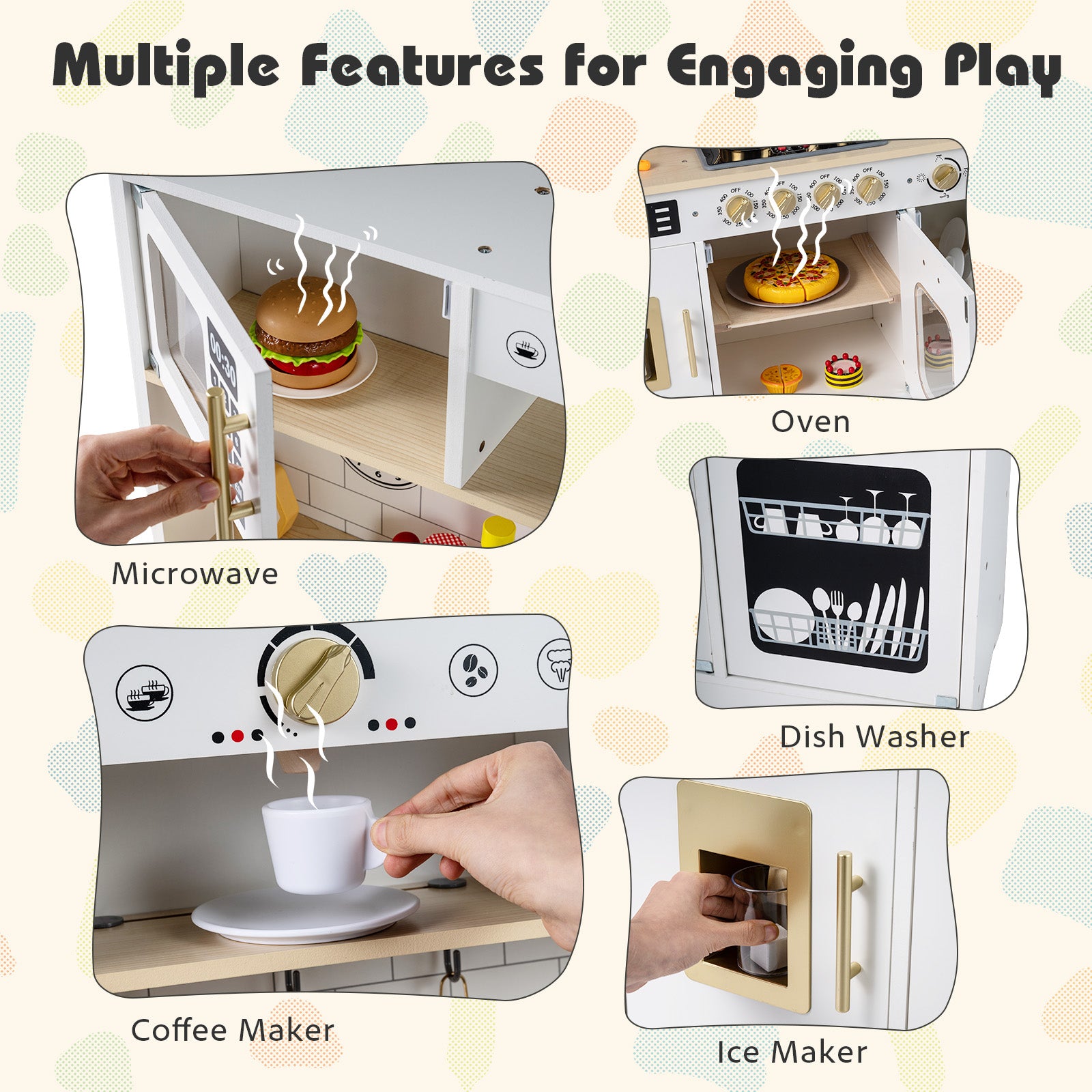 Wooden Play Kitchen With Lights, Sounds, White Play Kitchen Sets at Gallery Canada