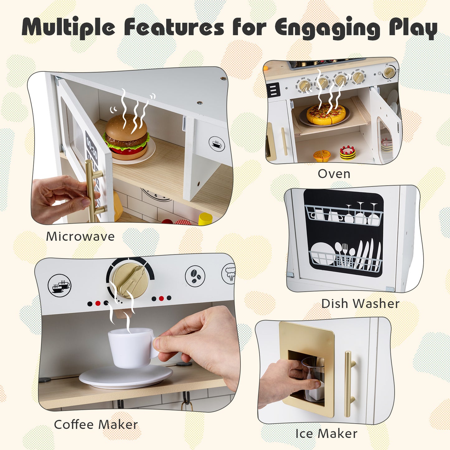 Wooden Play Kitchen With Lights, Sounds, White Play Kitchen Sets at Gallery Canada