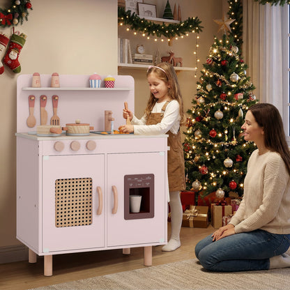 Wooden Pretend Kitchen Playset, Pink Play Kitchen Sets at Gallery Canada