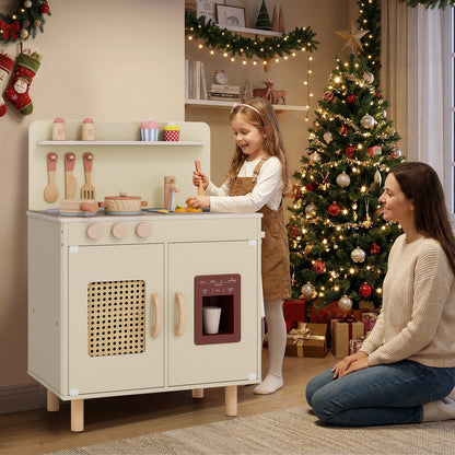 Wooden Pretend Kitchen Playset, With Ice Maker, Yellow Play Kitchen Sets at Gallery Canada