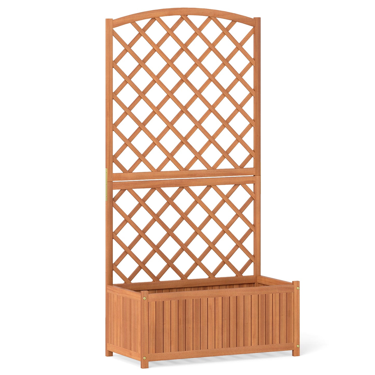 Wooden Raised Garden Bed with Trellis 63 Inch Tall Garden Planter Raised Garden Beds Options at Gallery Canada