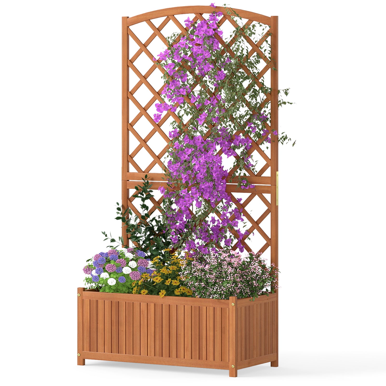 Wooden Raised Garden Bed with Trellis 63 Inch Tall Garden Planter Raised Garden Beds at Gallery Canada