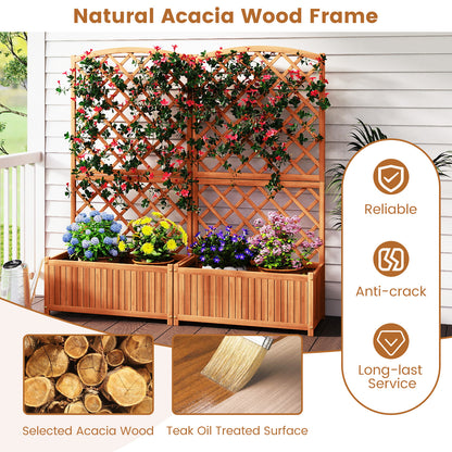 Wooden Raised Garden Bed with Trellis 63 Inch Tall Garden Planter Raised Garden Beds at Gallery Canada