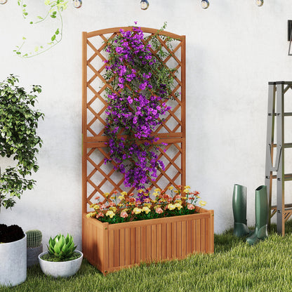 Wooden Raised Garden Bed with Trellis 63 Inch Tall Garden Planter Raised Garden Beds at Gallery Canada