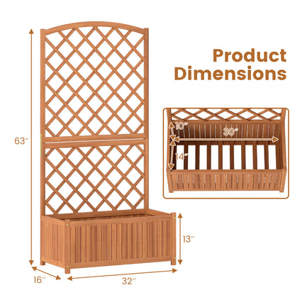 Wooden Raised Garden Bed with Trellis 63 Inch Tall Garden Planter Raised Garden Beds at Gallery Canada