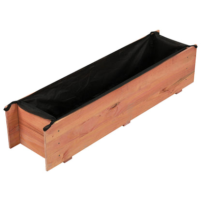 Wooden Raised Garden Bed with Drainage Holes and Liner Elevated Rectangular Planter Box, Orange Raised Garden Beds at Gallery Canada
