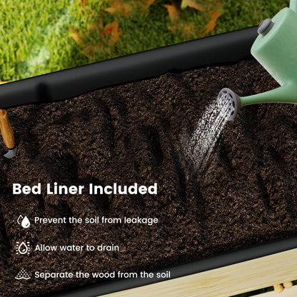 Wooden Raised Garden Bed With Legs, Lockable Wheels, Natural Raised Garden Beds at Gallery Canada