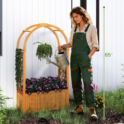 Wooden Raised Garden Bed With Lattice Trellis, Arched Roof, Orange Raised Garden Beds at Gallery Canada