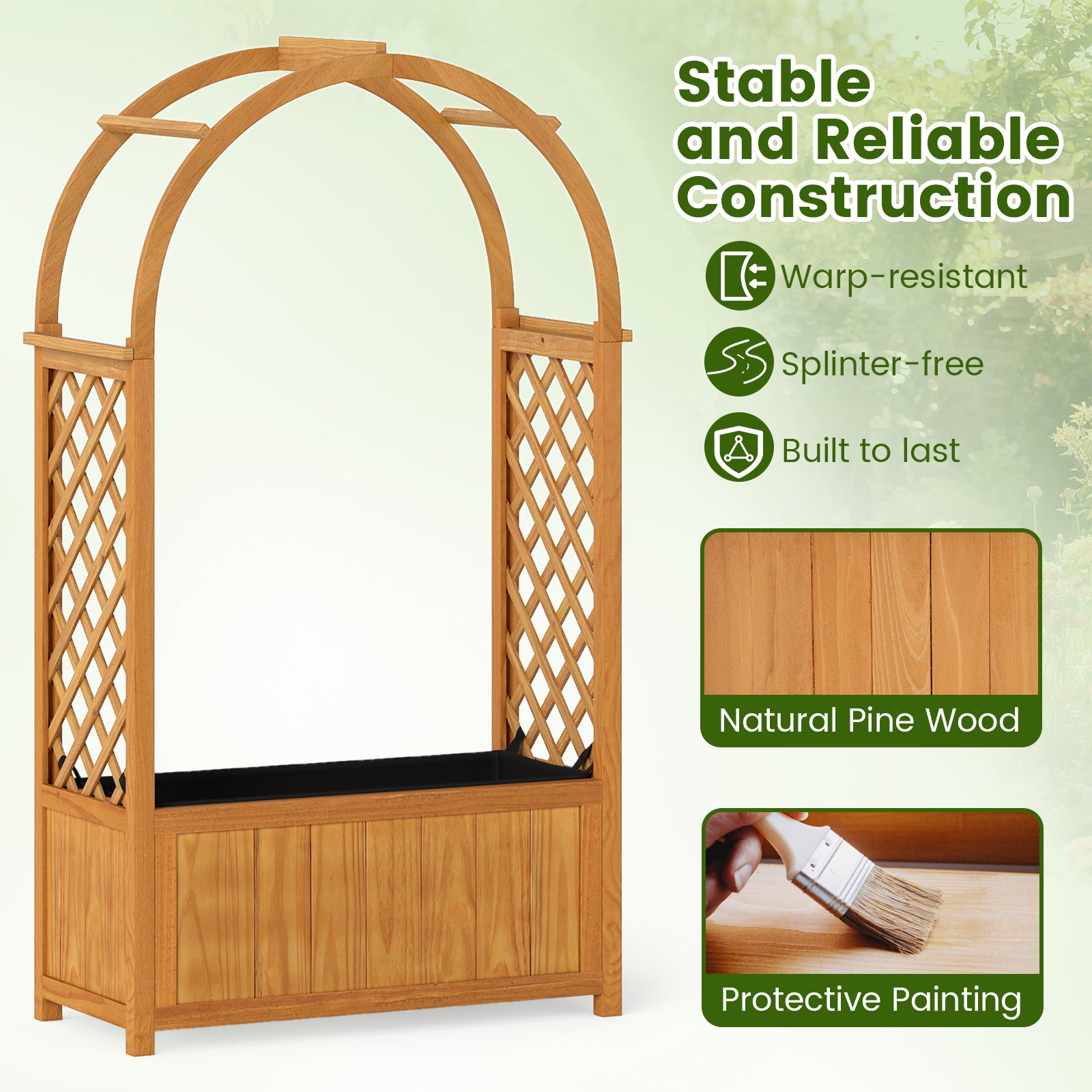 Wooden Raised Garden Bed With Lattice Trellis, Arched Roof, Orange Raised Garden Beds at Gallery Canada