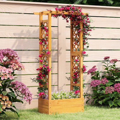 Wooden Raised Garden Bed With Lattice Trellis, Hanging Roof, Orange Raised Garden Beds at Gallery Canada