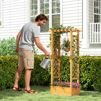 Wooden Raised Garden Bed With Lattice Trellis, Hanging Roof, Orange Raised Garden Beds at Gallery Canada