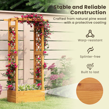 Wooden Raised Garden Bed With Lattice Trellis, Hanging Roof, Orange Raised Garden Beds at Gallery Canada