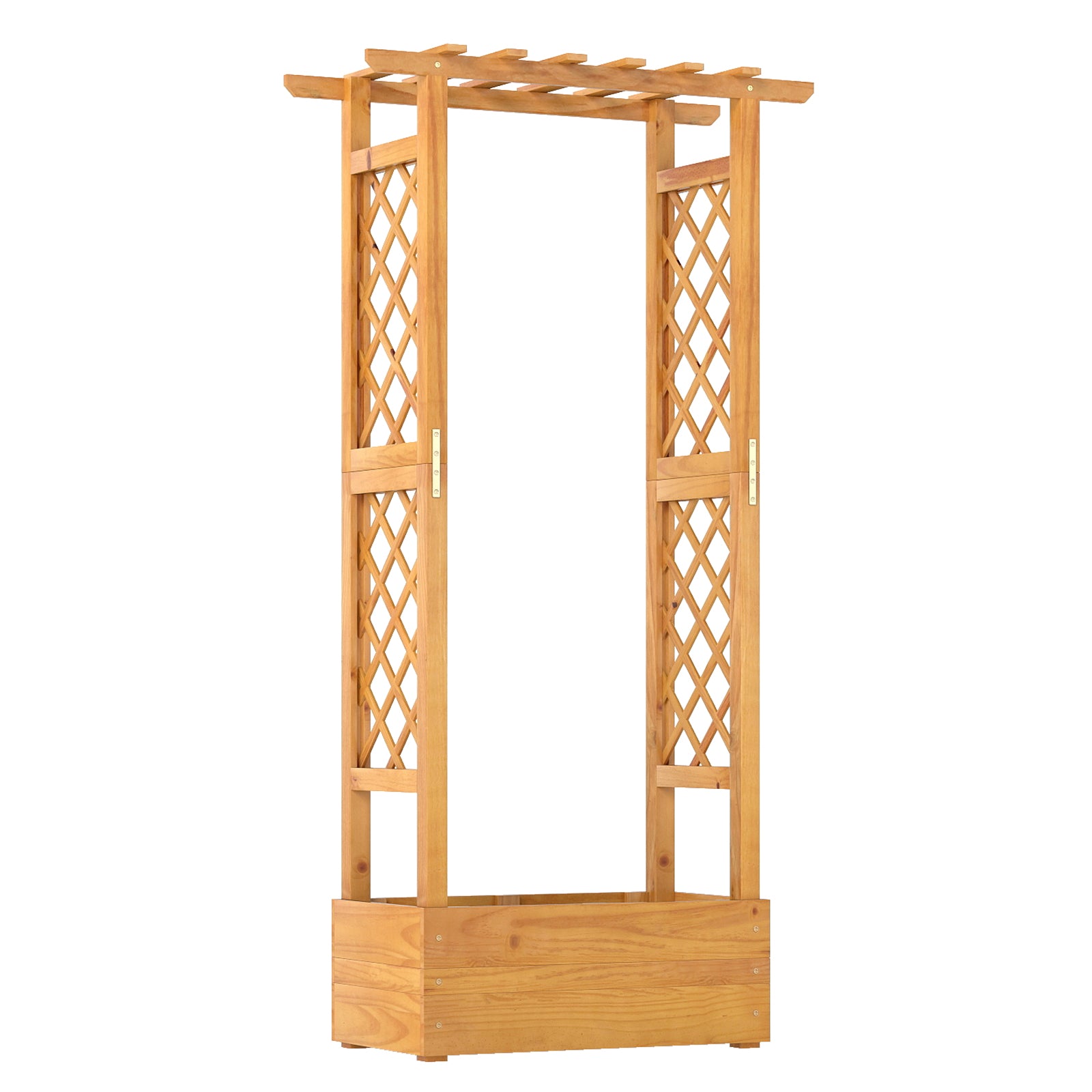 Wooden Raised Garden Bed With Lattice Trellis, Hanging Roof, Orange Raised Garden Beds at Gallery Canada