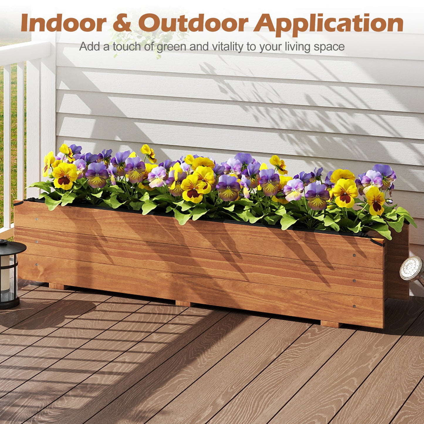 Wooden Raised Garden Bed, Elevated Rectangular Planter Box, Orange Raised Garden Beds at Gallery Canada