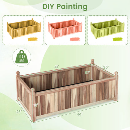 Wooden Raised Garden Bed Natural Acacia Wood Rectangular Planter Box with Liner, Natural Raised Garden Beds at Gallery Canada