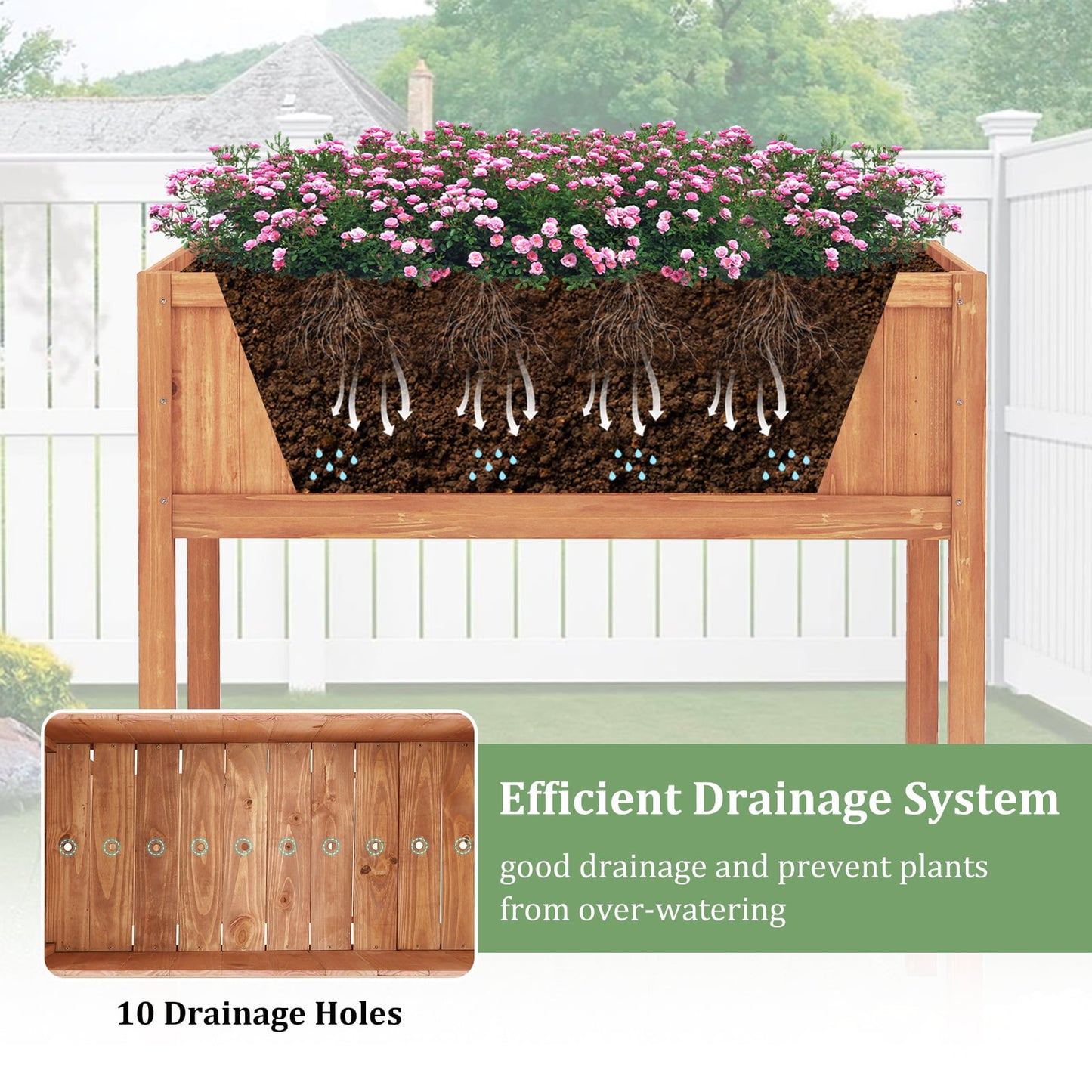 Wooden Raised Garden Bed with Storage Shelf and 220 LBS Capacity, Orange Raised Garden Beds at Gallery Canada