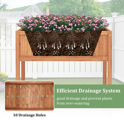 Wooden Raised Garden Bed with Storage Shelf and 220 LBS Capacity, Orange Raised Garden Beds at Gallery Canada