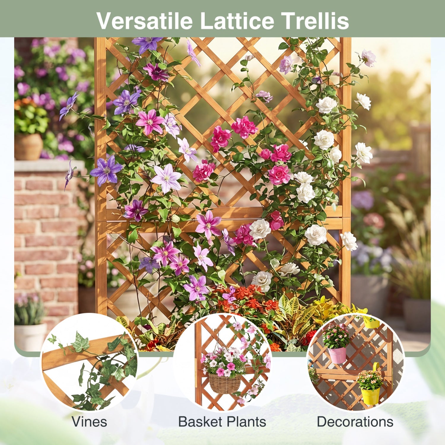 Wooden Raised Garden Bed With Trellis, 63 Inch Tall Planter Raised Garden Beds at Gallery Canada