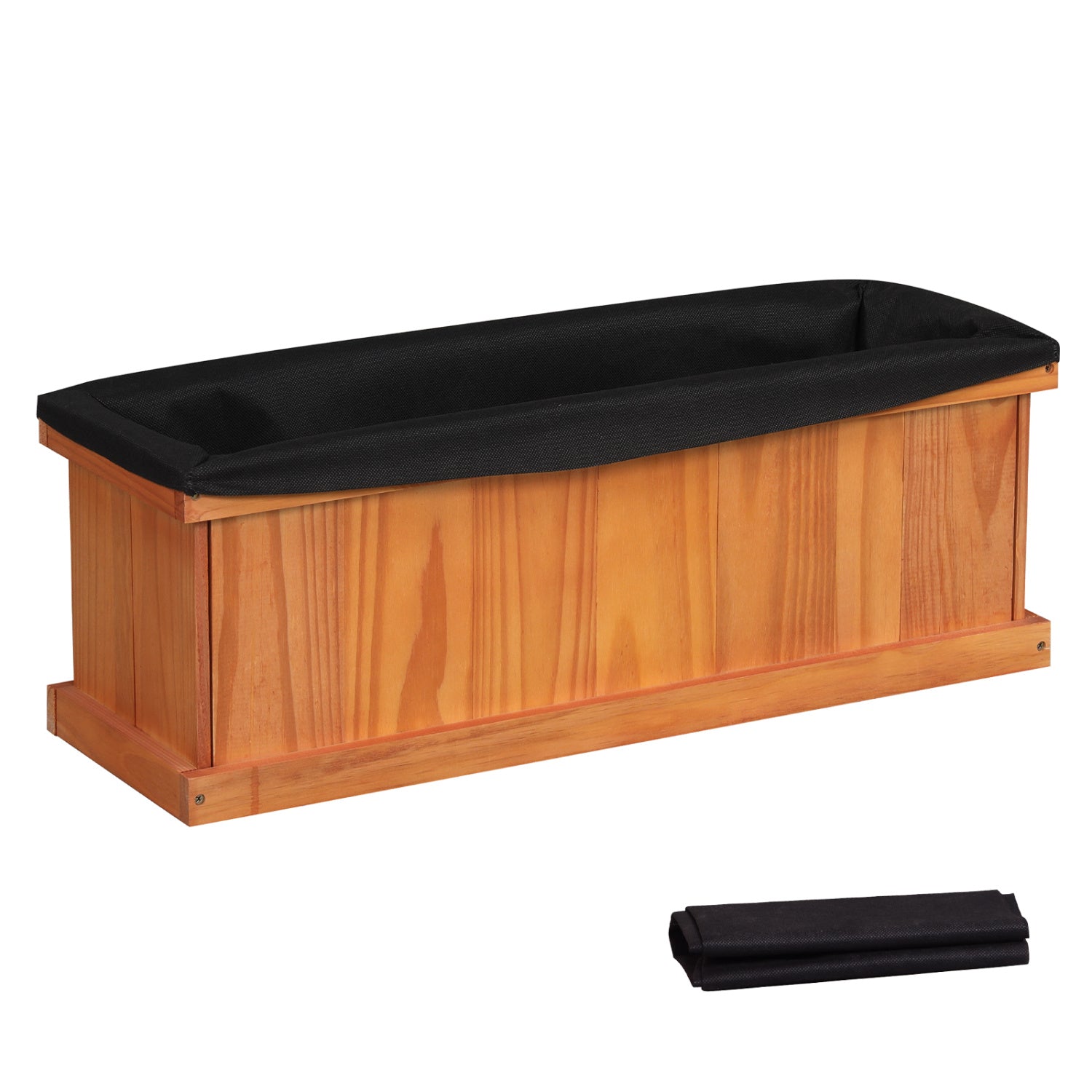 Wooden Raised Garden Bed with Drainage Holes and Liner Solid Fir Wood Planter Box-M Raised Garden Beds at Gallery Canada