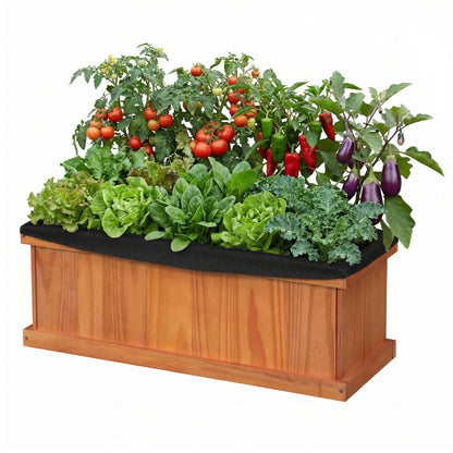 Wooden Raised Garden Bed with Drainage Holes and Liner Solid Fir Wood Planter Box-M Raised Garden Beds at Gallery Canada
