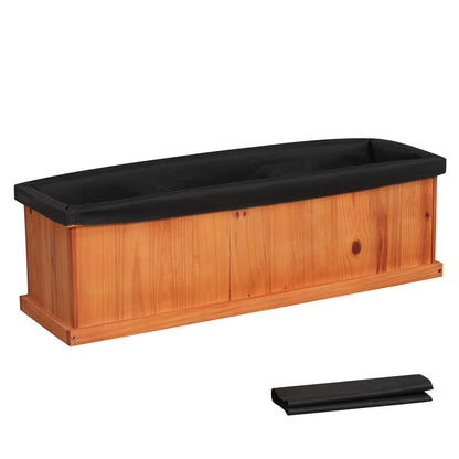 Wooden Raised Garden Bed with Drainage Holes and Liner Solid Fir Wood Planter Box-L Raised Garden Beds at Gallery Canada