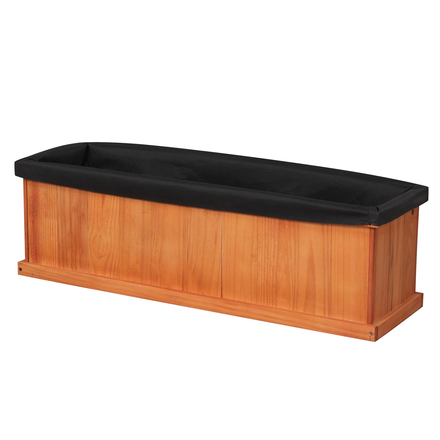 Wooden Raised Garden Bed with Drainage Holes and Liner Solid Fir Wood Planter Box-L Raised Garden Beds at Gallery Canada