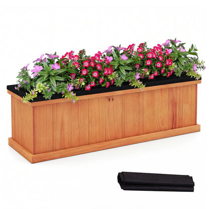 Wooden Raised Garden Bed with Drainage Holes and Liner Solid Fir Wood Planter Box-L Raised Garden Beds Options at Gallery Canada