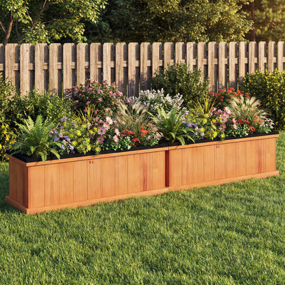 Wooden Raised Garden Bed with Drainage Holes and Liner Solid Fir Wood Planter Box-L Raised Garden Beds at Gallery Canada