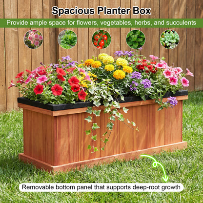 Wooden Raised Garden Bed with Drainage Holes and Liner Solid Fir Wood Planter Box-M Raised Garden Beds at Gallery Canada