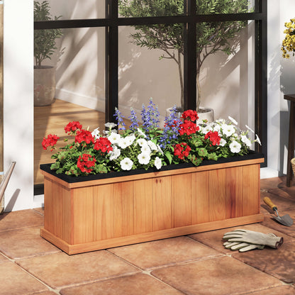 Wooden Raised Garden Bed with Drainage Holes and Liner Solid Fir Wood Planter Box-M Raised Garden Beds at Gallery Canada