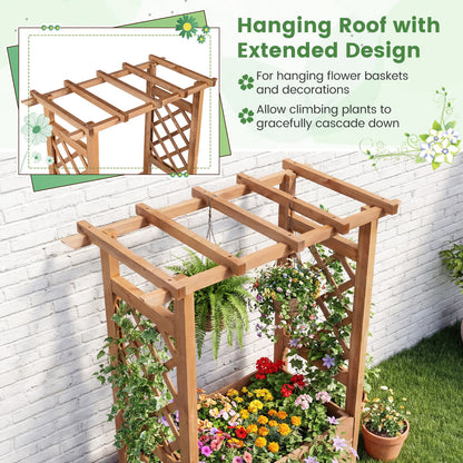 Wooden Raised Garden Bed, Elevated Planter Box With Hanging Roof, Orange Raised Garden Beds at Gallery Canada