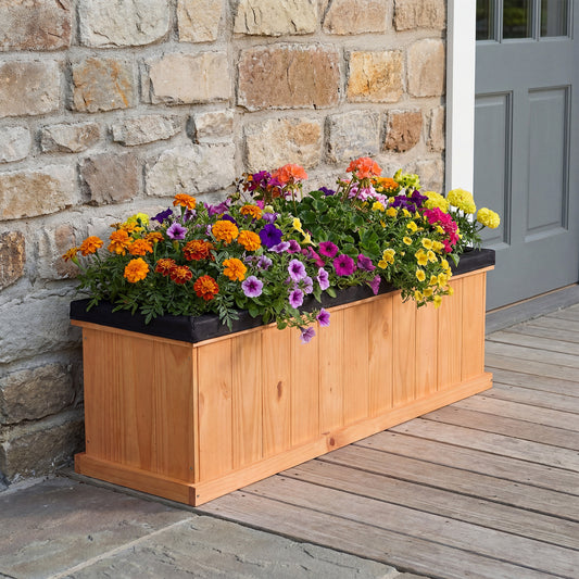 XL Wooden Raised Garden Bed with Drainage Holes, Planter Box Raised Garden Beds Orange at Gallery Canada