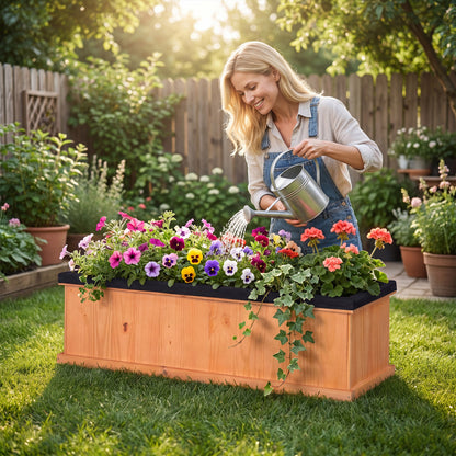 XL Wooden Raised Garden Bed with Drainage Holes, Planter Box Raised Garden Beds at Gallery Canada