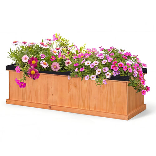 XL Wooden Raised Garden Bed with Drainage Holes, Planter Box