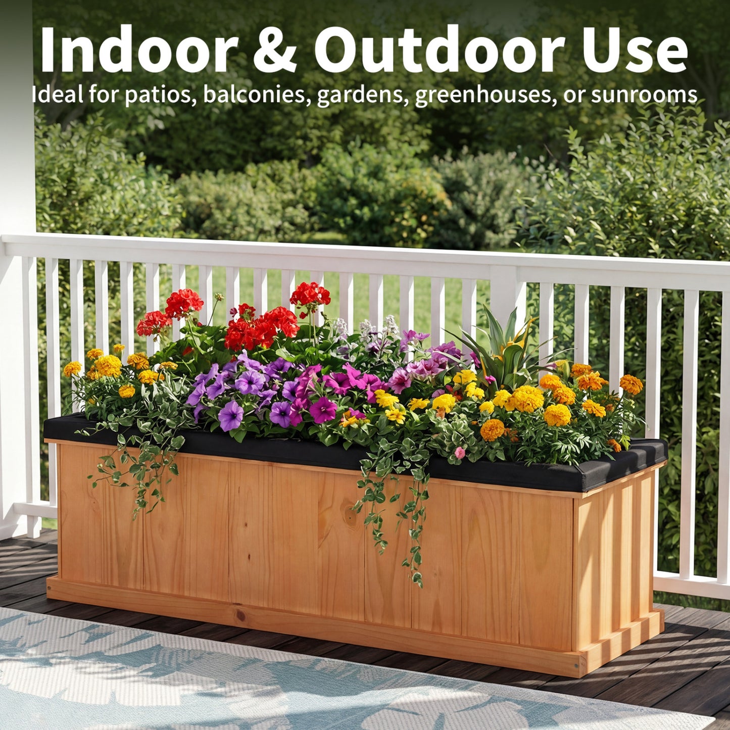 XL Wooden Raised Garden Bed with Drainage Holes, Planter Box Raised Garden Beds at Gallery Canada