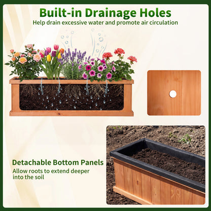 XL Wooden Raised Garden Bed with Drainage Holes, Planter Box Raised Garden Beds at Gallery Canada